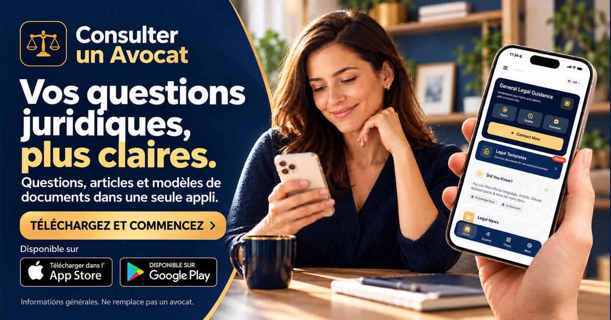 Vos questions juridiques, plus claires. Questions, articles et modèles de documents dans une seule appli.