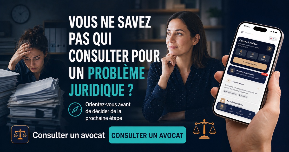 Vous ne savez pas qui consulter pour un problème juridique ?