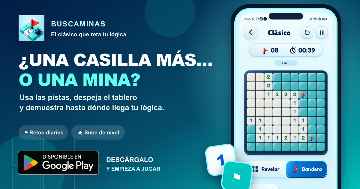 Promoción de Buscaminas con una partida real en curso