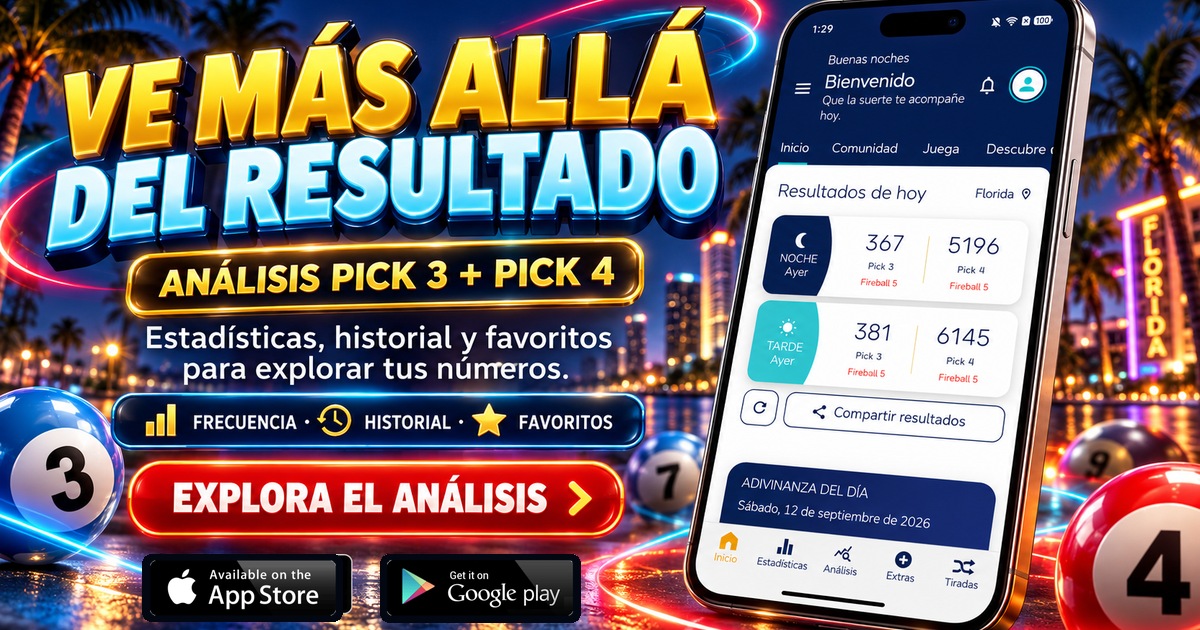 Análisis de Florida Pick 3 y Pick 4 en Charada Cubana.