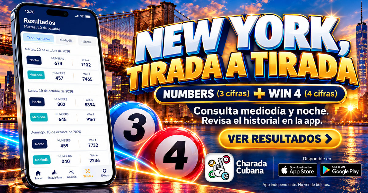 NUMBERS (3 cifras) + WIN 4 (4 cifras). Consulta mediodía y noche. Revisa el historial en la app.