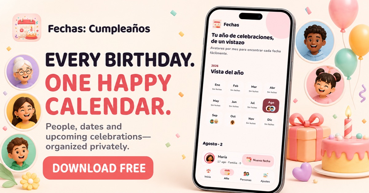 Every birthday. One happy calendar.