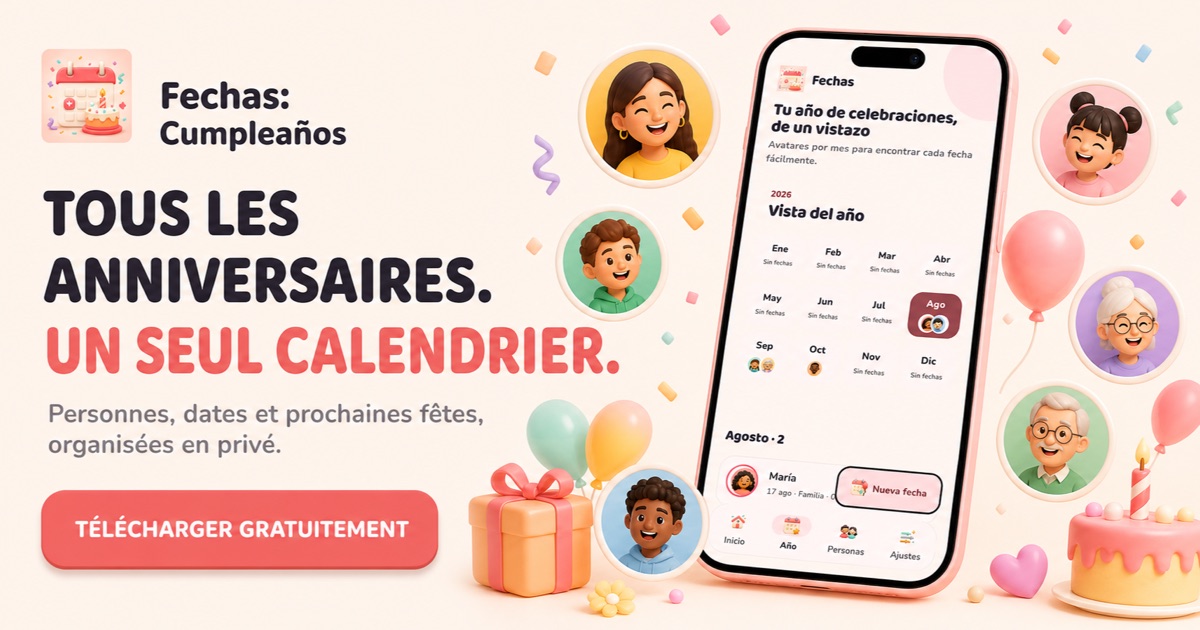 Tous les anniversaires. Un seul calendrier.
