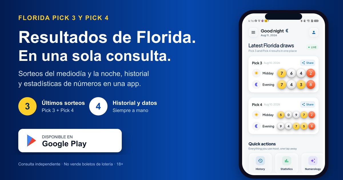 Vista previa de FL Lotto Numbers Daily