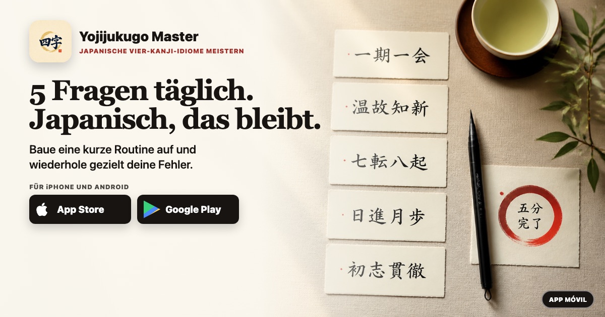 5 Fragen täglich. Japanisch, das bleibt.