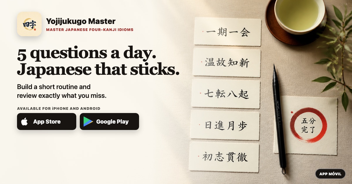 5 questions a day. Japanese that sticks.
