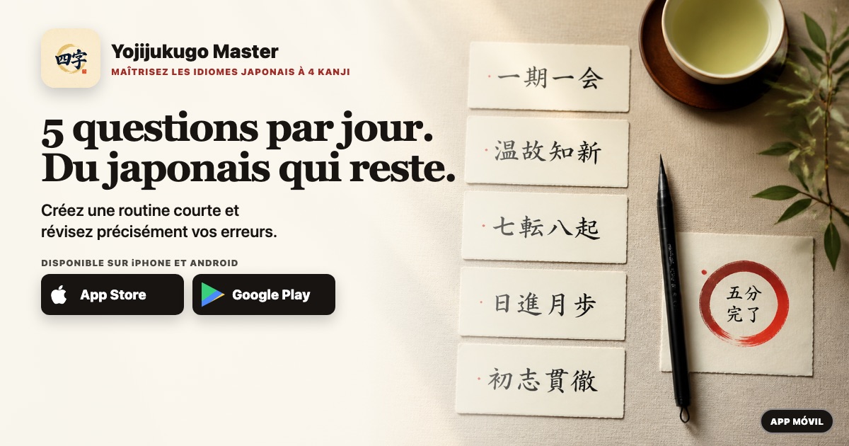 5 questions par jour. Du japonais qui reste.