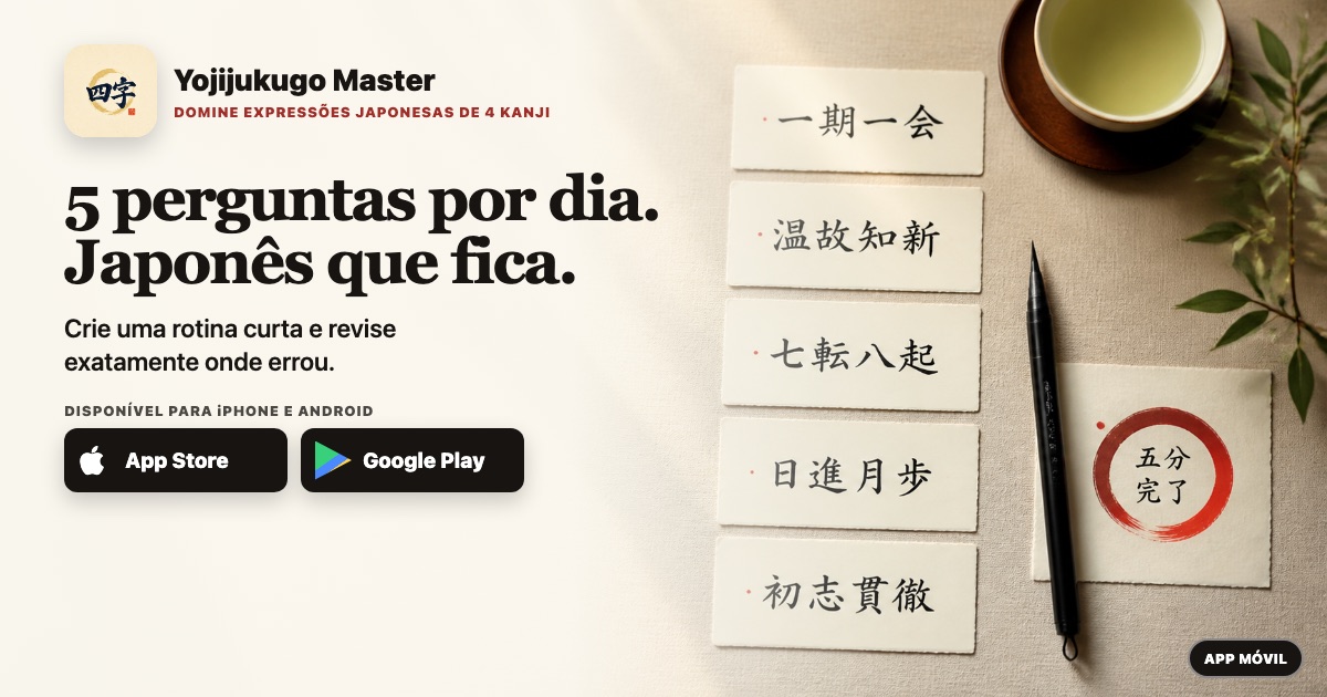 5 perguntas por dia. Japonês que fica.